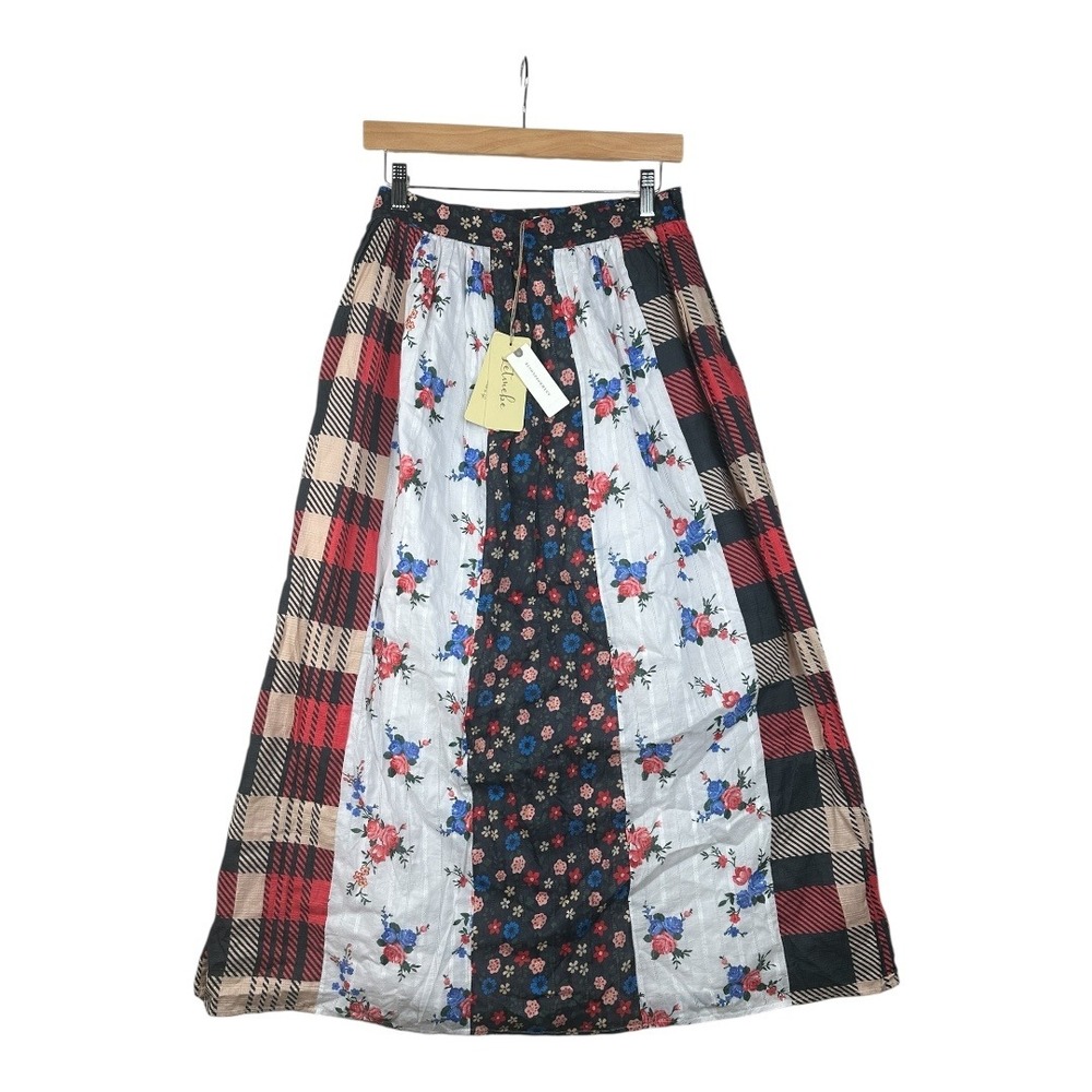 New Anthropologie Let Me Be Contrast Maxi Skirt size XS Multicolor‎